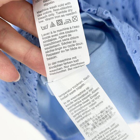 J. by J. Crew Eyelet Shirt Dress in Bright Perri Size 8 - Picture 11 of 11